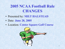 2004 NCAA Football Rule CHANGES