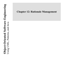 Lecture for Chapter 12, Rationale Management
