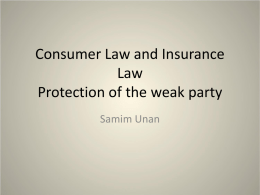 Consumer Law and Insurance Law