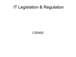 IT Legislation & Regulation