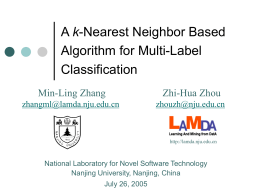 A k-Nearest Neighbor based Algorithm for multi