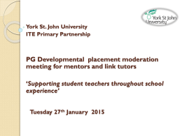 External Mentor and Link Tutor Conference Wednesday 18