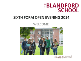 SIXTH FORM OPEN EVENING 2013