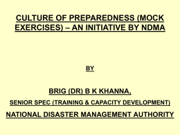 NDMA initiatives and experiences of mock drills - hrdp
