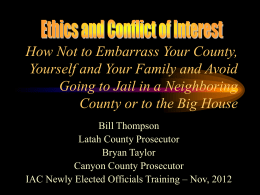 ETHICS IN GOVERNMENT ACT - Idaho Association of Counties