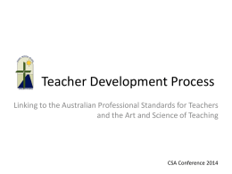 Teacher Development Process - Christian Schools Australia