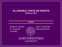 Allowable Costs on Grants