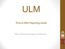 ULM Time & Effort Reporting Guide