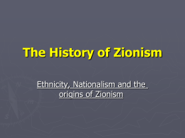 The History of Zionism - Jewish Virtual Library