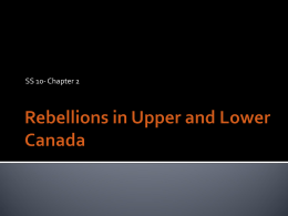 Rebellions in Upper and Lower Canada