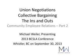Union NegotiationsCollective Bargaining The Ins and
