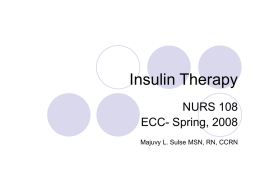 Insulin Therapy - Essex County College Nursing School