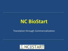 NC BioStart Draft Strategic Plan