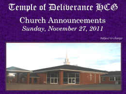 Temple of Deliverance HCG