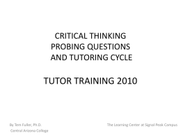 PROBING QUESTIONS AND TUTORING CYCLE TUTOR …
