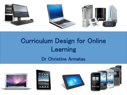 Curriculum Design for Online - Research Data Solutions Home