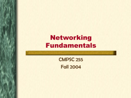Networking Fundamentals - SXU Computer Science