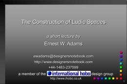 The Construction of Ludic Spaces