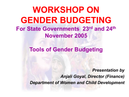 Workshop on Gender Budgeting in GOI