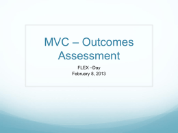 MVC – Outcomes Assessment Presentation