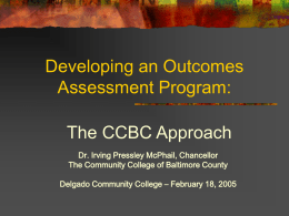 Tools For Outcomes Assessment