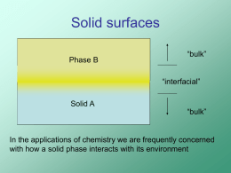 Solid surfaces - Foord @ chem.ox.ac.uk