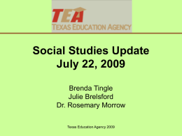Social Studies Update July 22, 2009