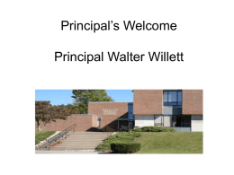 Principal’s Welcome