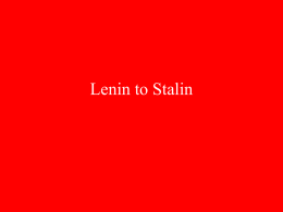 Lenin to Stalin - Coeur d'Alene Public Schools / Homepage