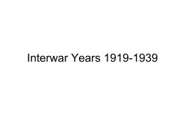 Interwar Years 1920-1938