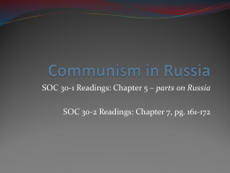 Communism in Russia - Yellowhead Koinonia Christian School