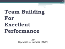 Team Building For Excellent Performance