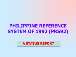 PHILIPPINE REFERENCE SYSTEM OF 1992
