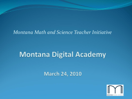 Presentation title - University of Montana