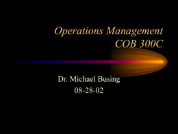 Operations Management (OM 360)