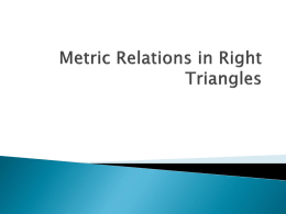 Metric Relations in Right Triangles