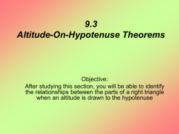 9.3 Altitude-On-Hypotenuse Theorems
