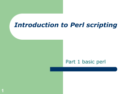 Introduction to Perl scripting