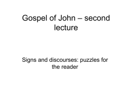 Gospel of John – second lecture