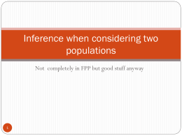 Confidence Intervals when considering two populations
