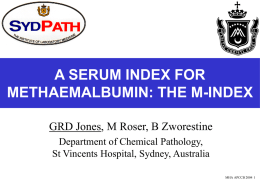 A Serum Index for Methaemalbumin: the M Index