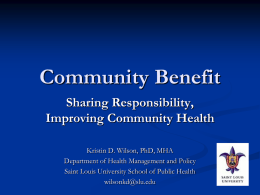 What is Community Benefit?