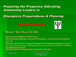 Preparing the Preparers: Educating Community Leaders in