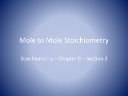 Mole to Mole Stoichiometry