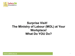 Surprise Visit! The Ministry of Labour (MOL) at Your
