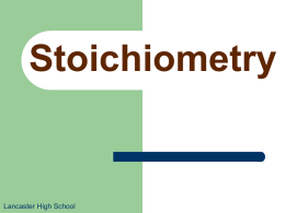 Stoichiometry Introduction