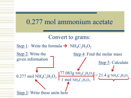 0.277 mol ammonium acetate - Mr Scott's Chemistry Site