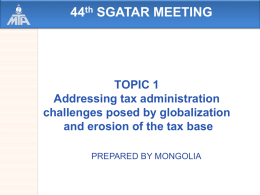 TRANSFER PRICING ISSUES IN MONGOLIA