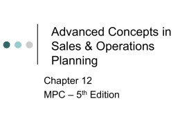 Sales & Operations Management