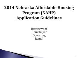2014 Nebraska Affordable Housing Program (NAHP